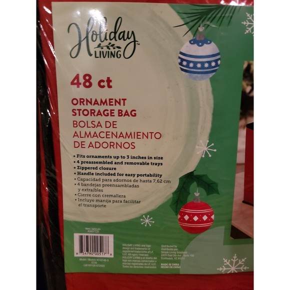 Christmas 510148-S Ornament Storage Tub, Red, Holds 48 - Qty. 1 - Picture 2 of 4